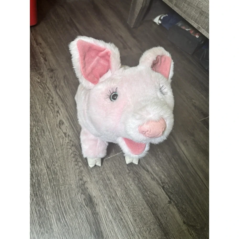 Vintage GUND 1987 Pink Pig Plush Collector's Classic Hand Puppet / Stuffed To